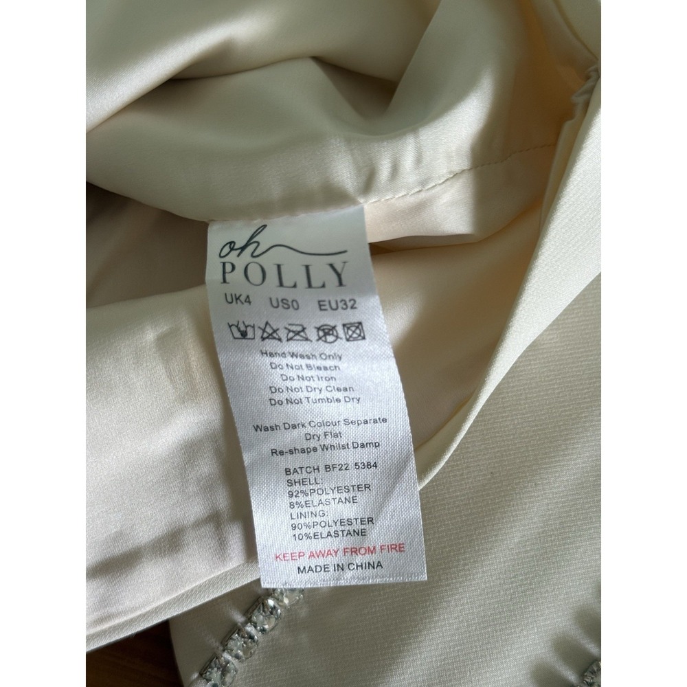 Oh Polly NWT 2-Piece Set Skirt & Corset Top Size 0 XS Cream Jewel Rhinestone - Picture 6 of 8